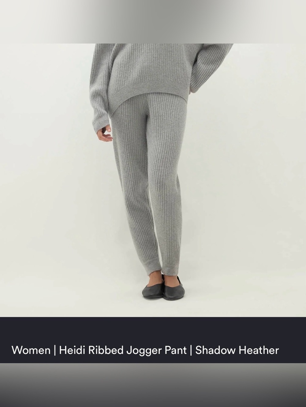 NakedCashmere Heidi Ribbed Joggers — Shadow Heather Gray